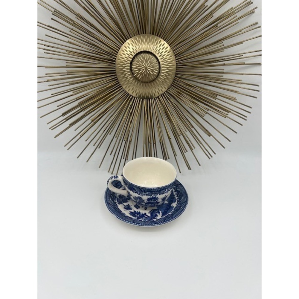 Vintage Japanese‎ Blue Willow Teacup & Saucer Set Chinoiserie